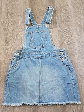 Love Tree Light Blue Denim Pinafore Skirt